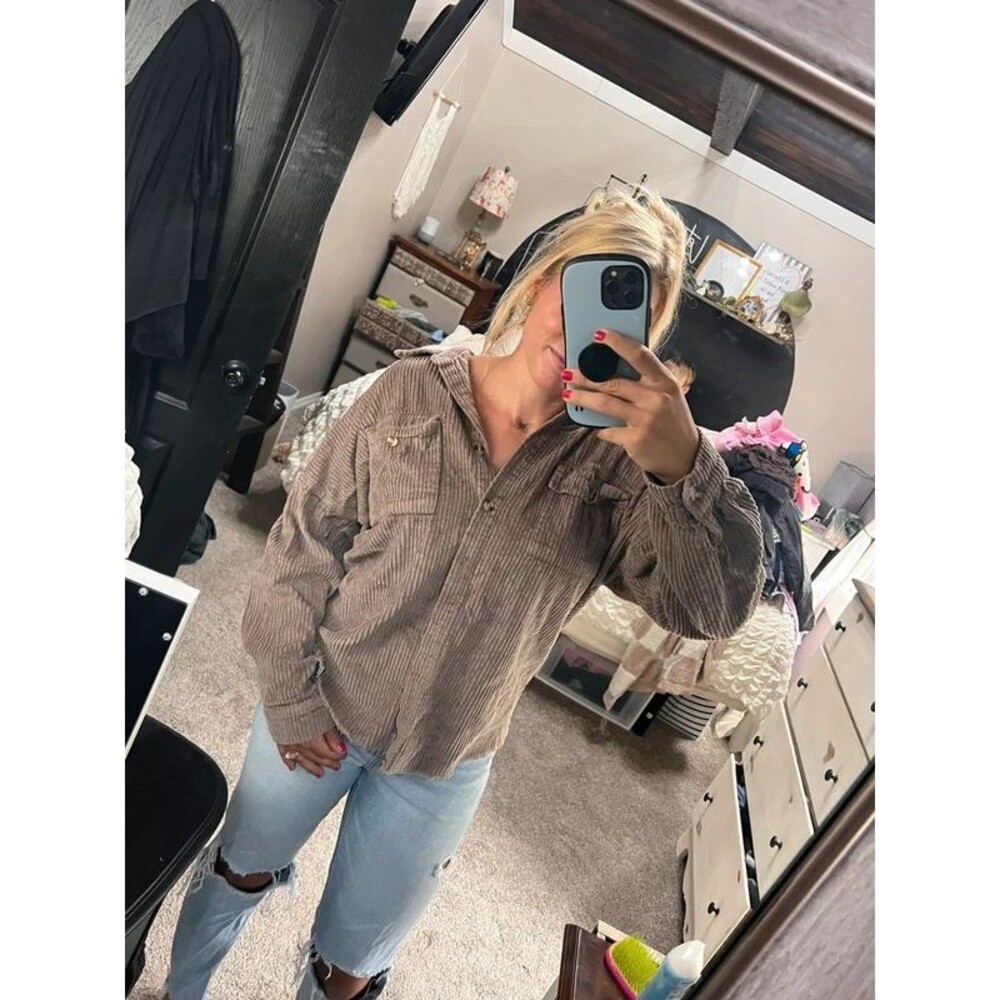 RSQ corduroy button down shacket